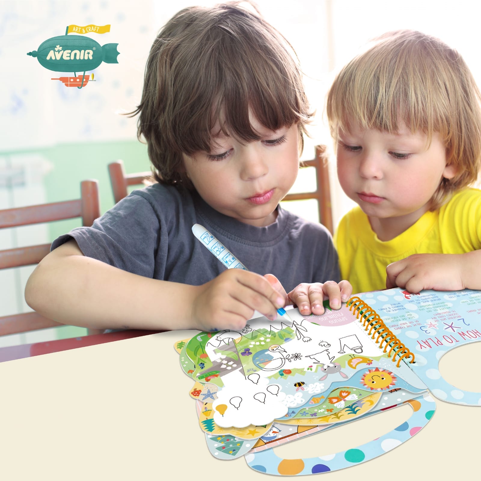 Carte de pictat cu apa, stickere si jocuri, portabila - Dinozauri, + 3 ani [5]