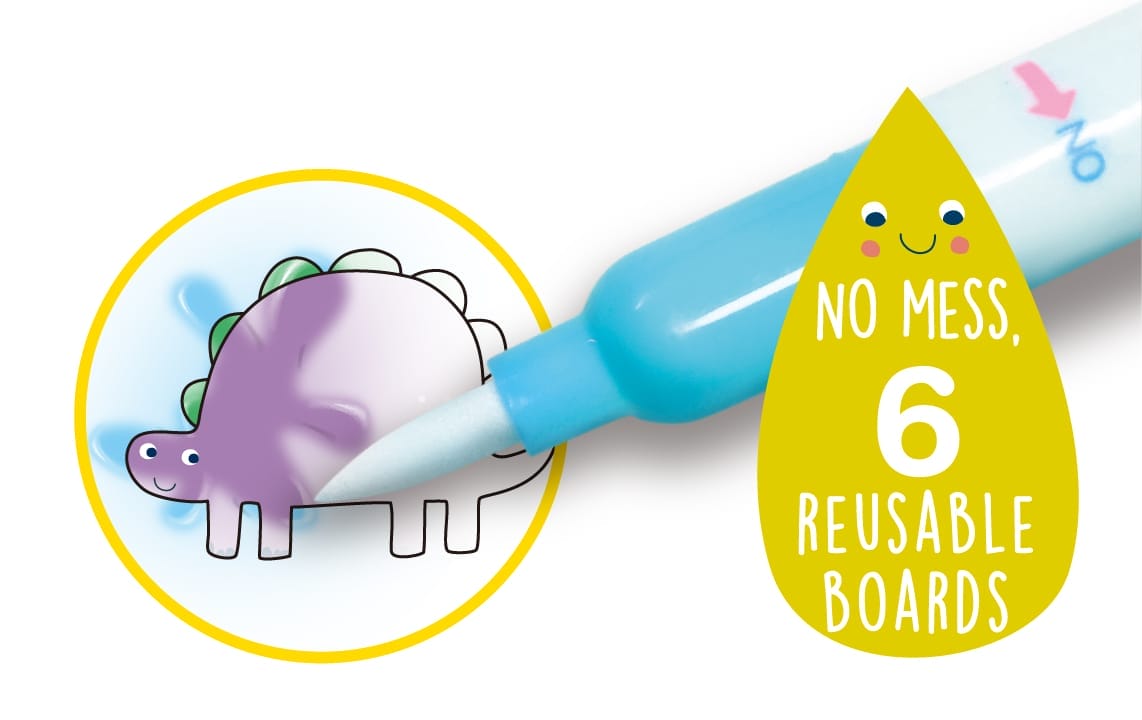 Carte de pictat cu apa, stickere si jocuri, portabila - Dinozauri, + 3 ani [3]