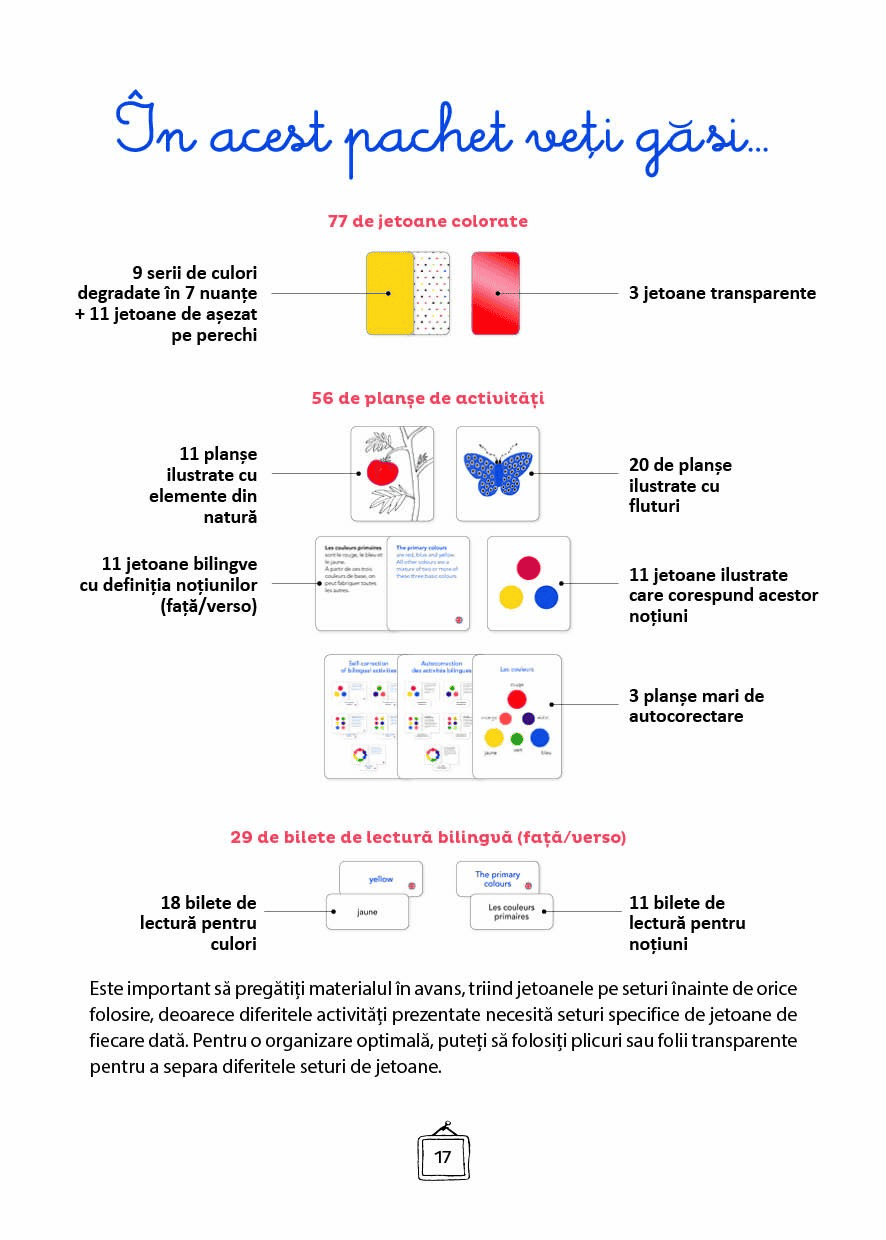 Casetele Montessori - Explorez culorile cu Montessori - in romana si in engleza - 163 de jetoane pentru dezvoltarea vocabularului si a creativitatii, DPH, +3 ani [4]