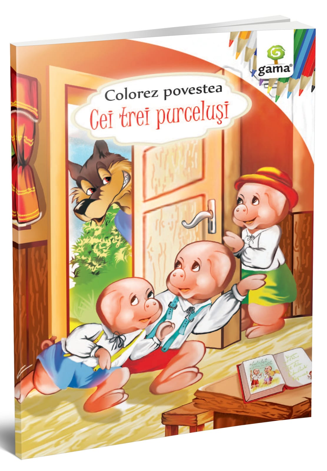 Cei trei purceluşi - carte de colorat, Editura Gama, 2-3 ani + [1]