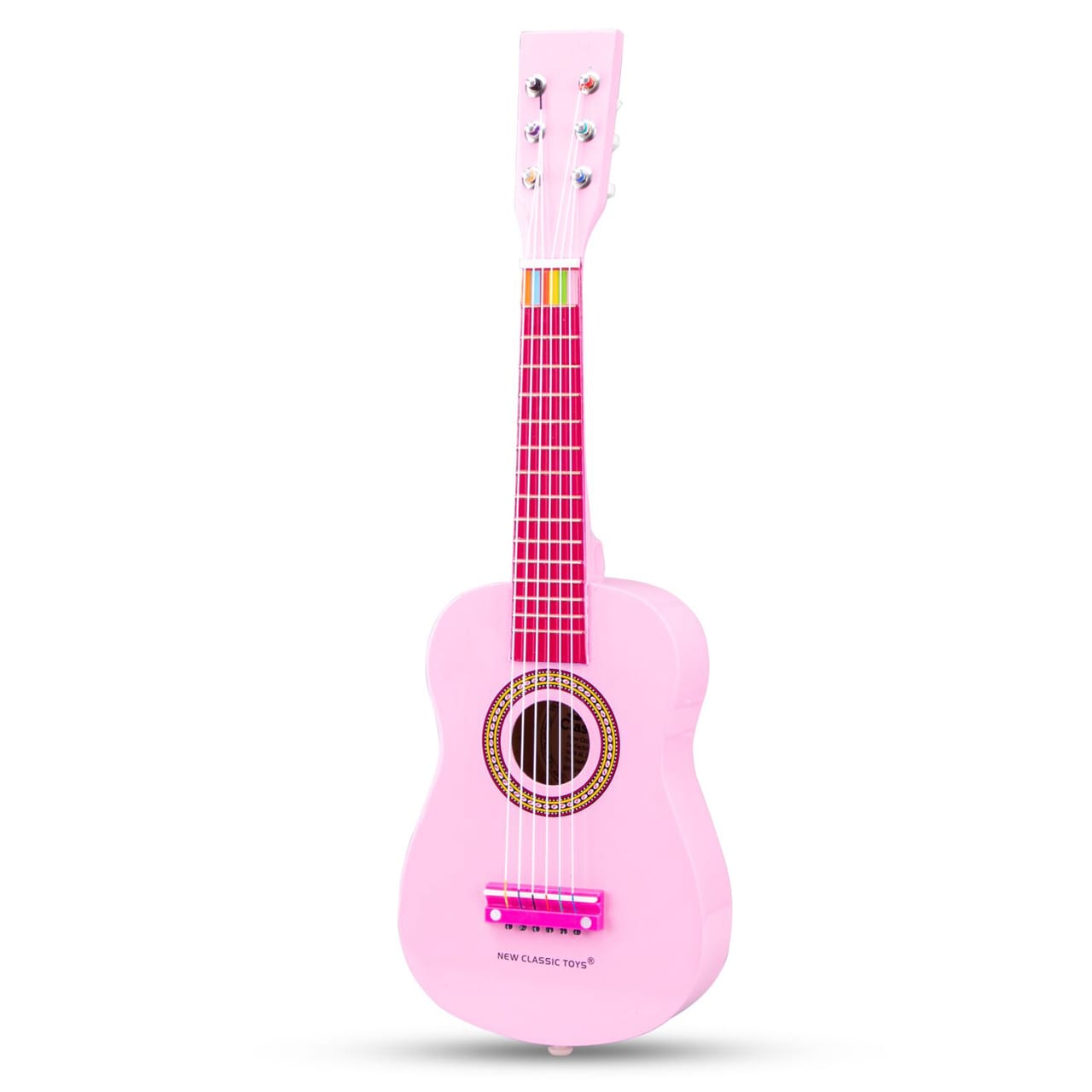 Jucarii muzicale - Chitara roz din lemn, New Classic Toys, 2-3 ani +