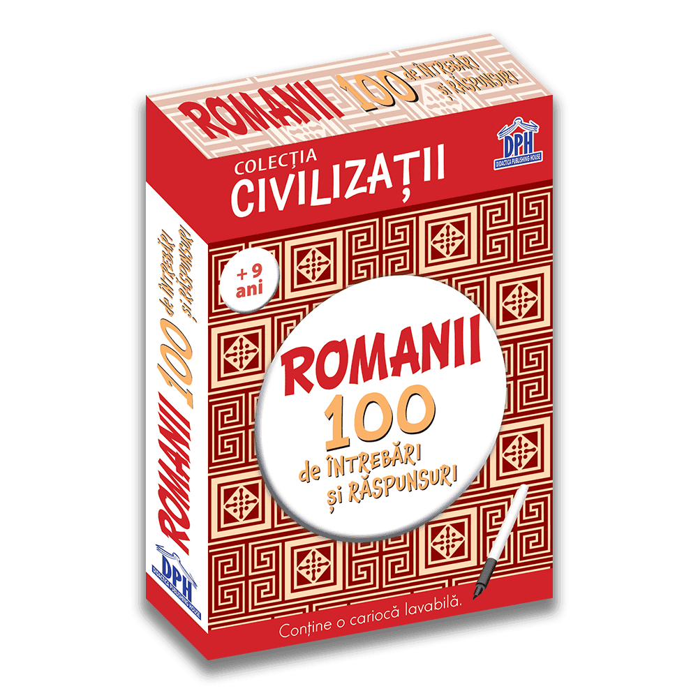Jucarii si jocuri copii - Joc educativ Civilizatii: Romanii, 100 de intrebari si raspunsuri, DPH, 10-11 ani +