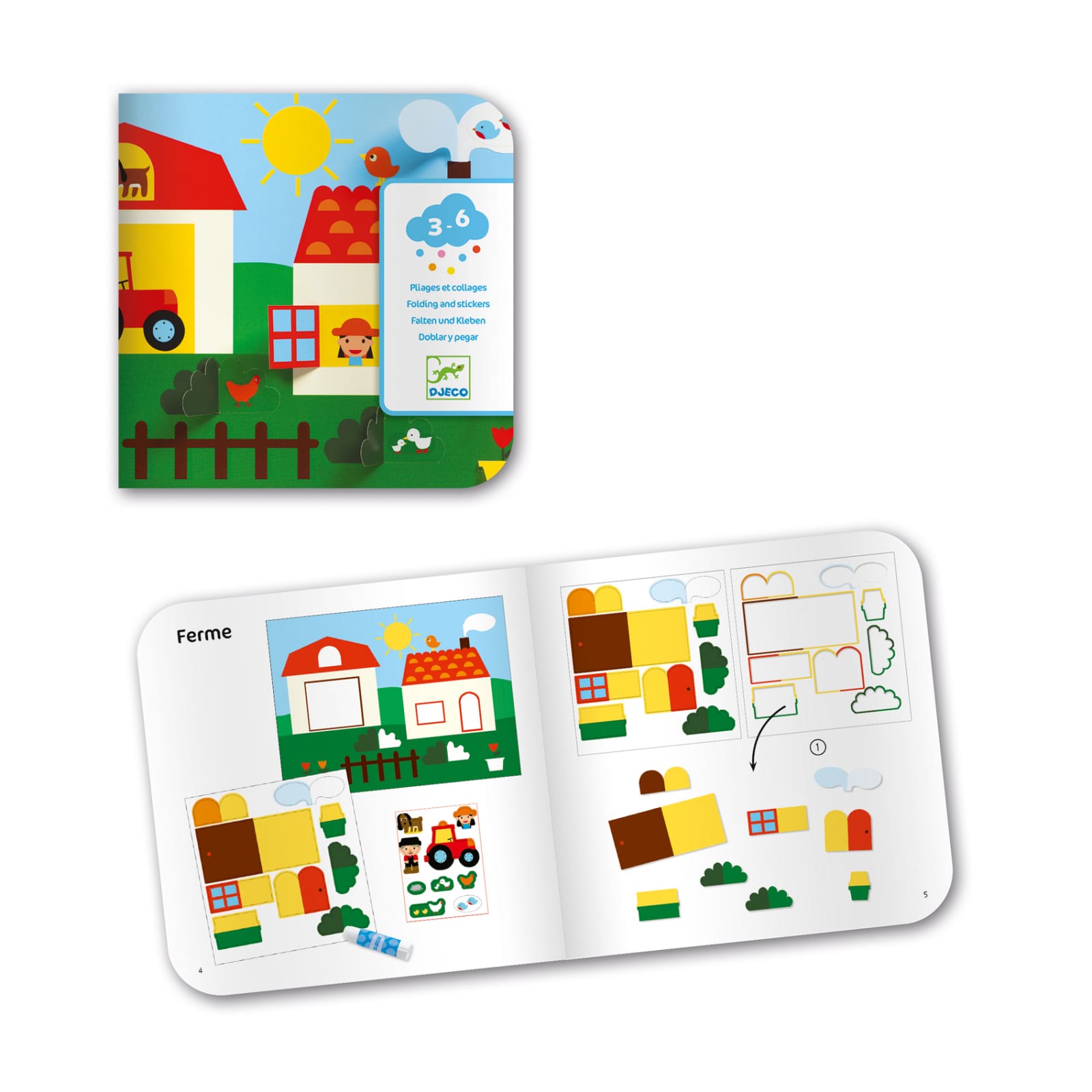 Colaje V-ati ascunselea Djeco, 2-3 ani + [3]