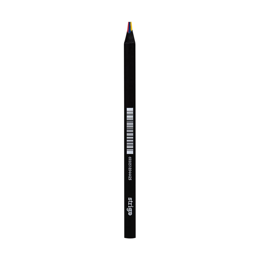 Creion colorat multicolor, Strigo, lemn negru, 1 bucata [1]