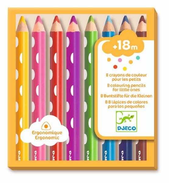 Jocuri de indemanare - Creioane colorate pentru bebe, Djeco, 1-2 ani +