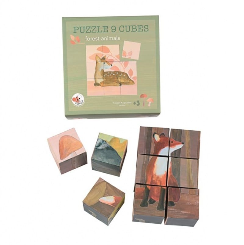 Cuburi din lemn - Cuburi Animale padure, Egmont toys, 2-3 ani +