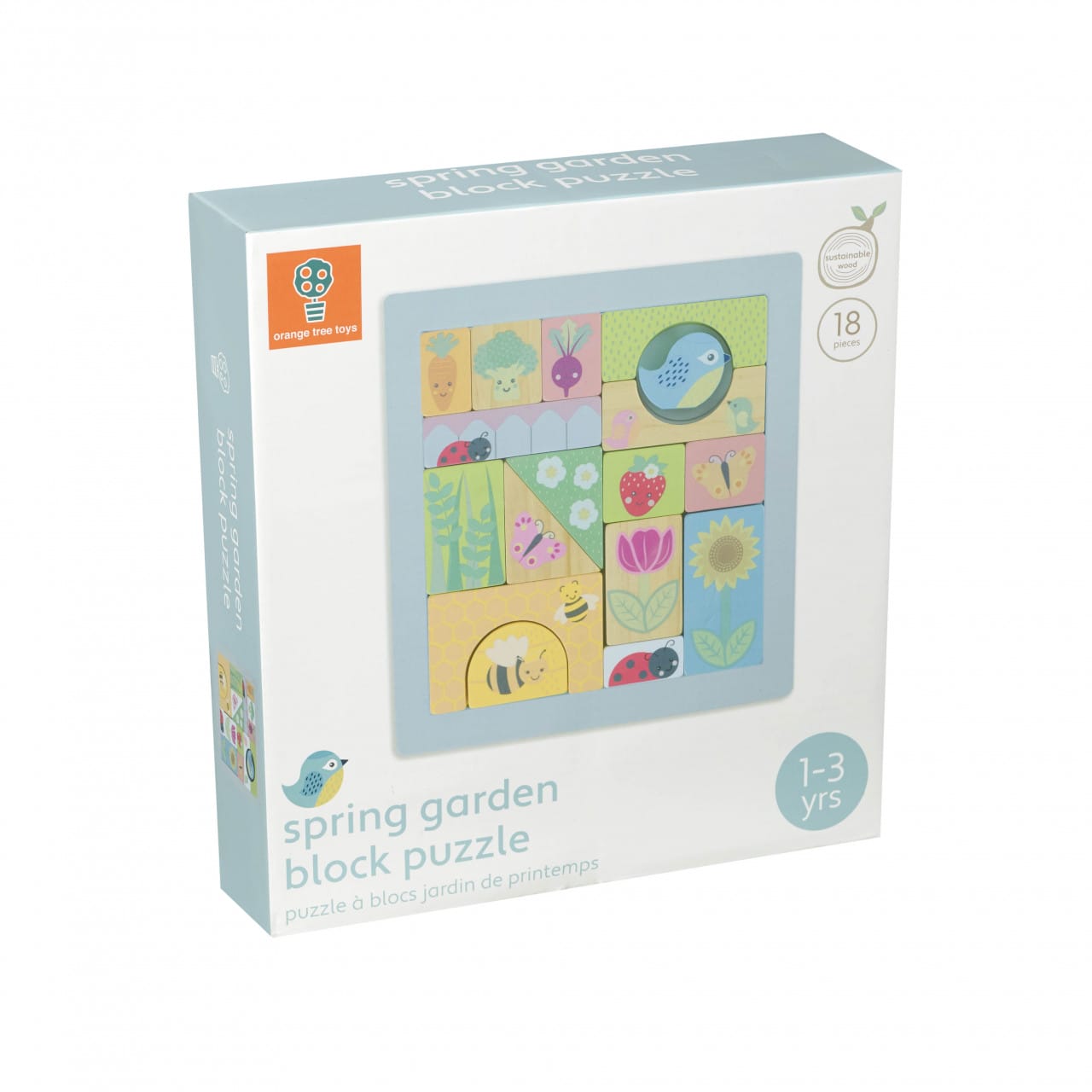 Cuburi de construit Gradina de primavara, Orange Tree Toys [4]