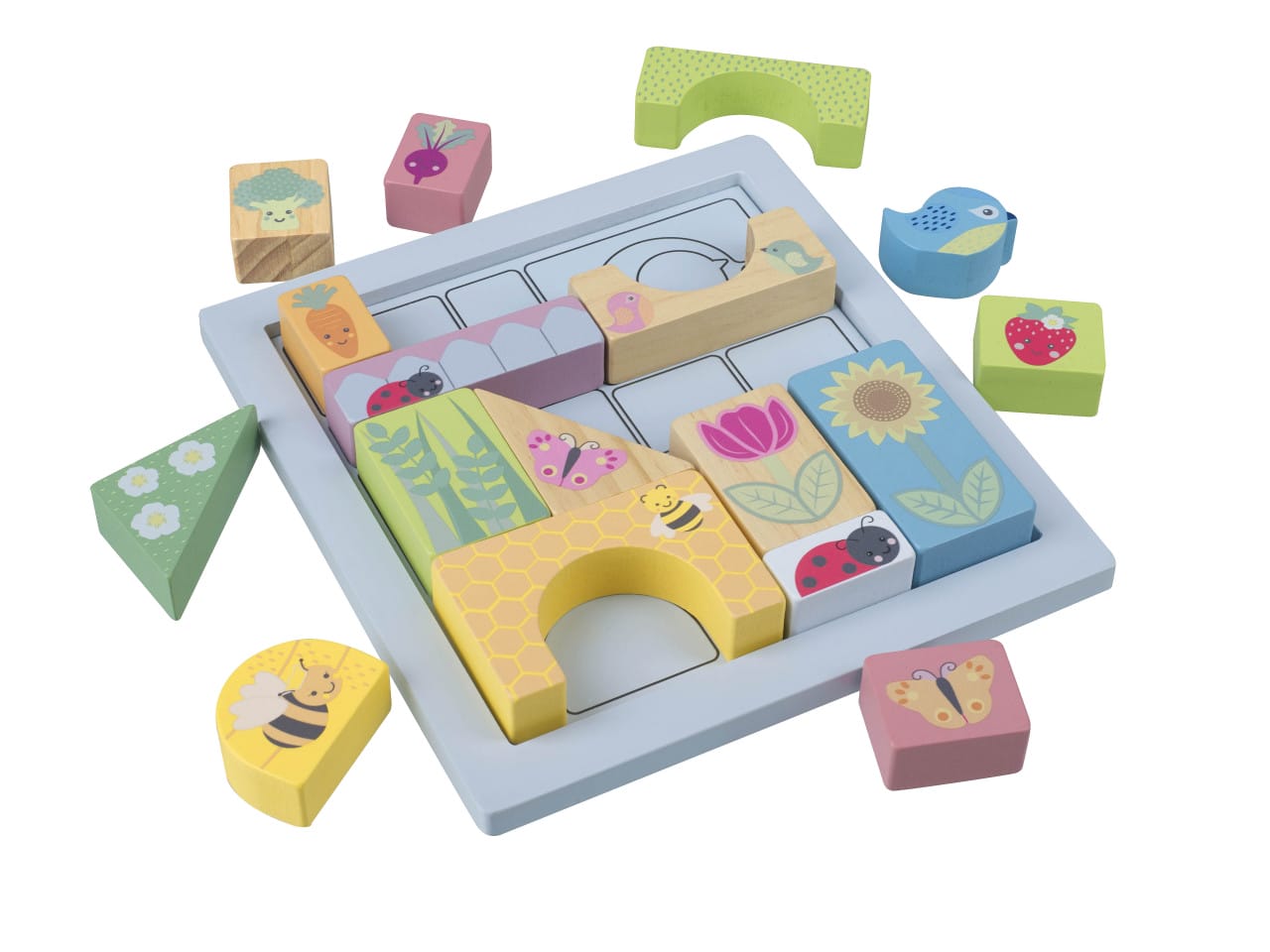 Cuburi de construit Gradina de primavara, Orange Tree Toys [2]