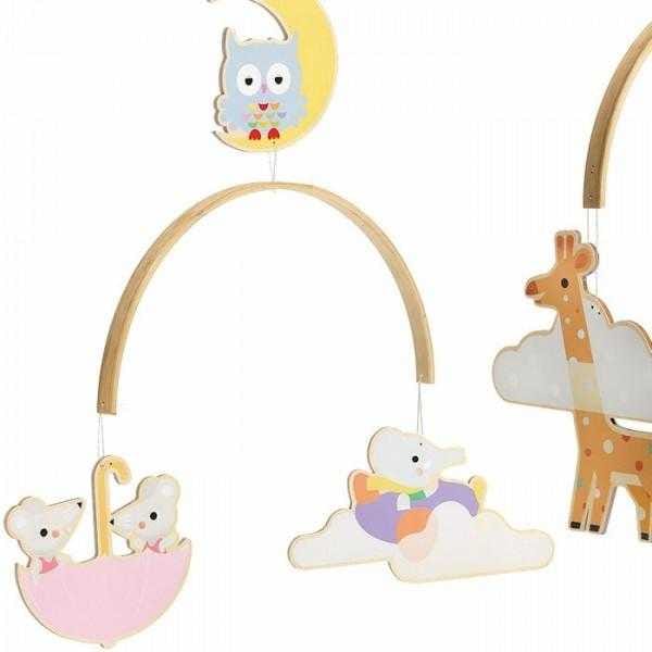 Decoratie mobil lemn, animalute, Djeco, 0-1 ani + [3]