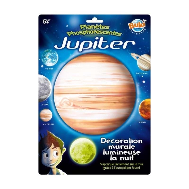 Camera copilului - Decoratiuni de perete fosforescente - Planeta Jupiter, BUKI France, 4-5 ani +