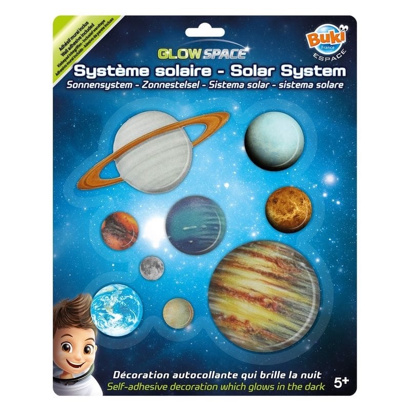 Camera copilului - Decoratiuni de perete fosforescente - Sistemul Solar, BUKI France, 4-5 ani +