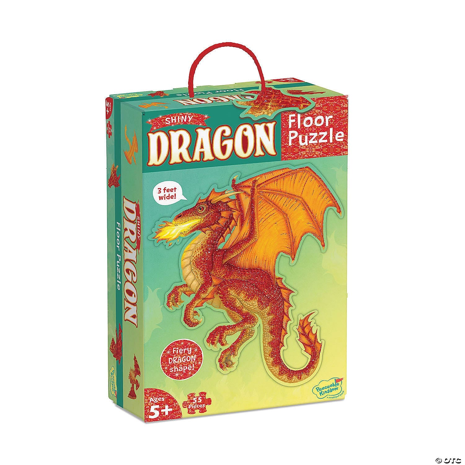 Jucarii si jocuri copii - Puzzle de podea in forma de dragon, 55 piese, Peaceable Kingdom, + 5 ani