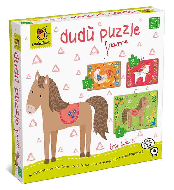Vârsta - DUDÙ PUZZLE ÎN RAMĂ 2-3-4 piese - ANIMALELE DE LA FERMĂ