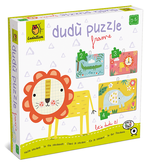 DUDÙ PUZZLE ÎN RAMĂ 2-3-4 piese – ANIMALE DIN SAFARI [1]