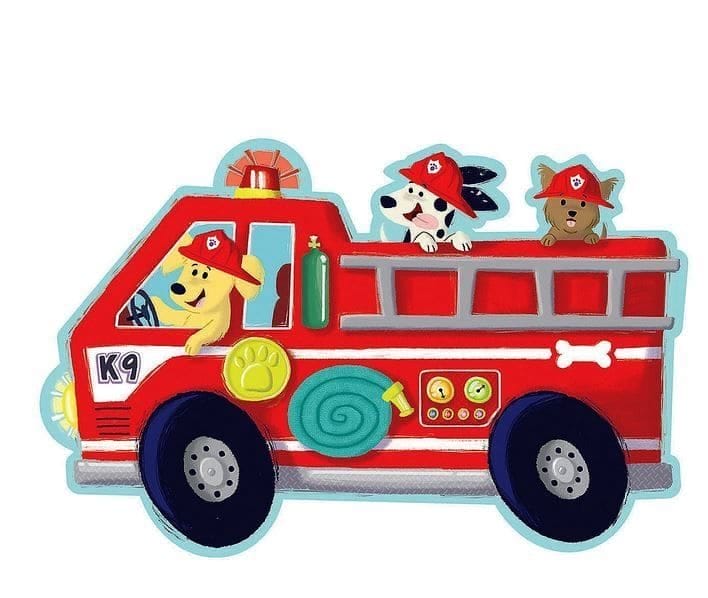 Puzzle de podea Masini de pompieri, 100 cm,Peaceable Kingdom, +5 ani [3]