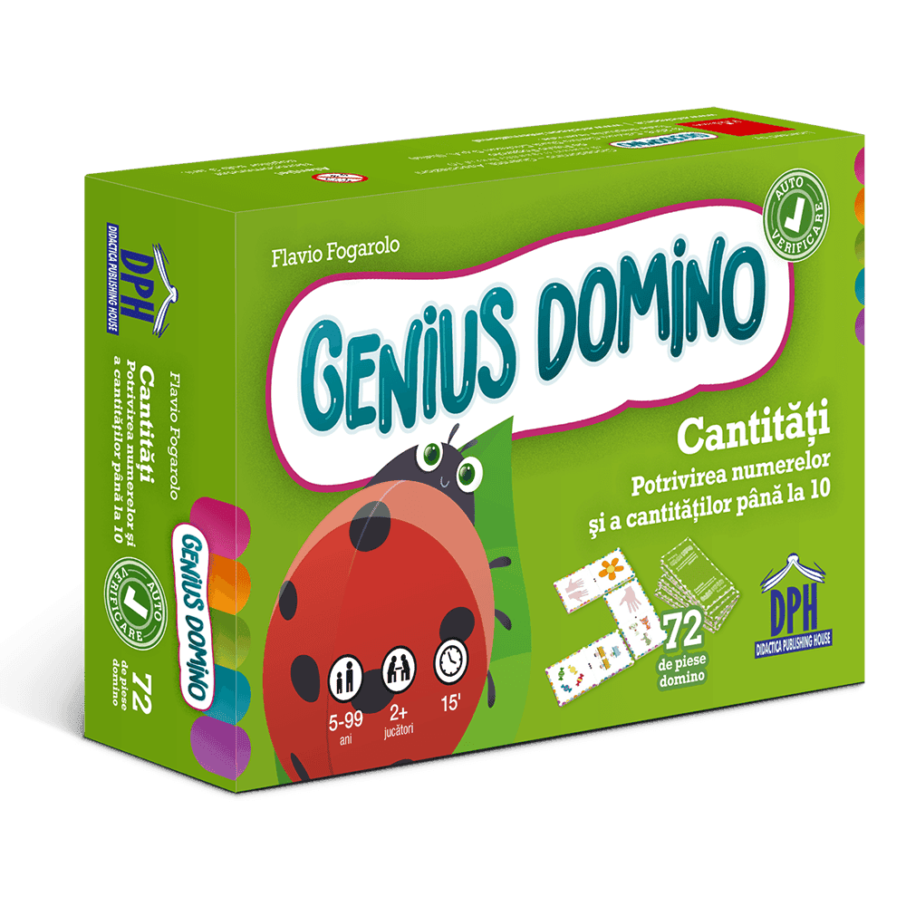 Vârsta - Genius domino - Multimi si numere de la 1 la 10, DPH, 4-5 ani +