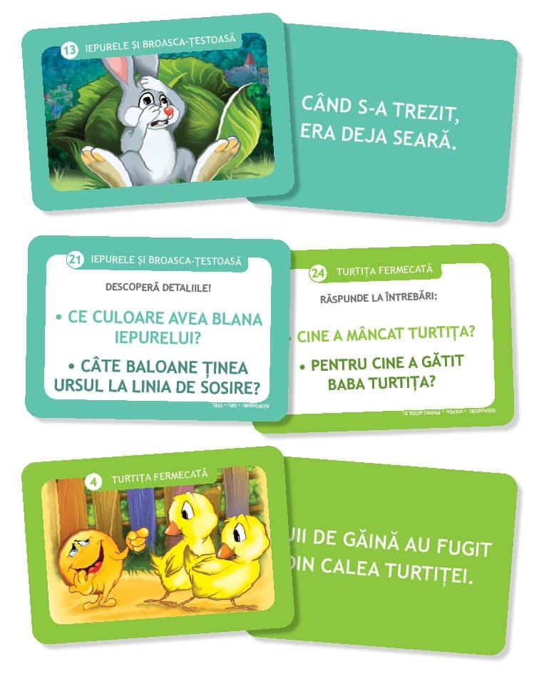 Iepurele si broasca-testoasa • Turtita fermecata - carduri pentru invatarea citirii [4]