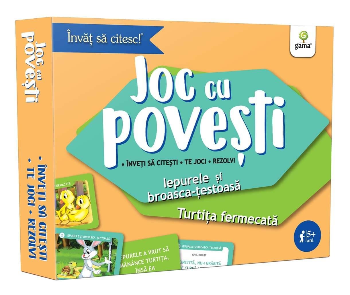 Carti educative - Iepurele si broasca-testoasa • Turtita fermecata - carduri pentru invatarea citirii