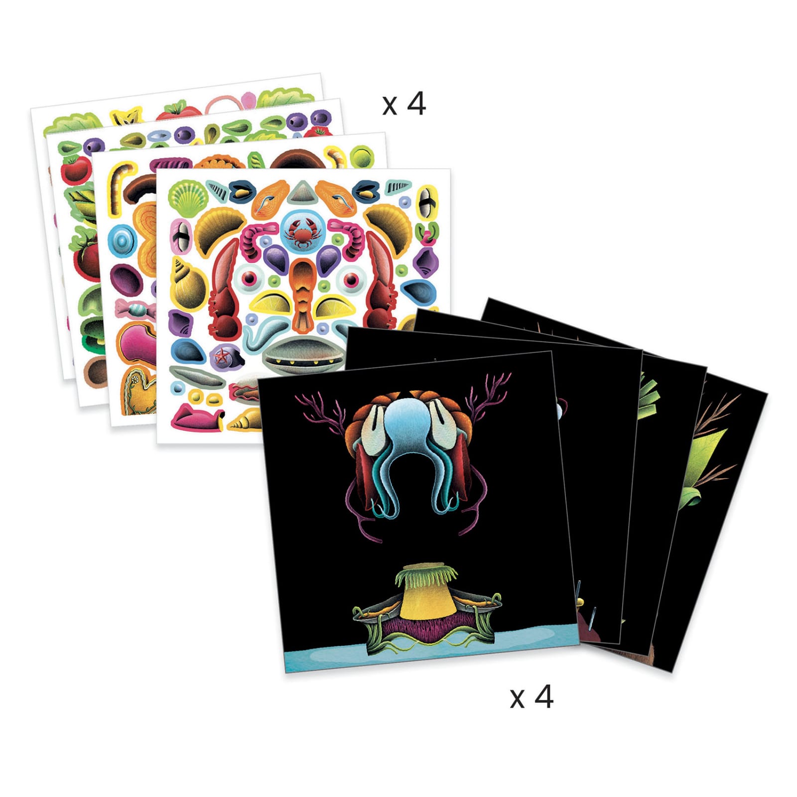 Inspired by Arcimboldo, stickere Fructe si legume, Djeco, 4-5 ani + [3]