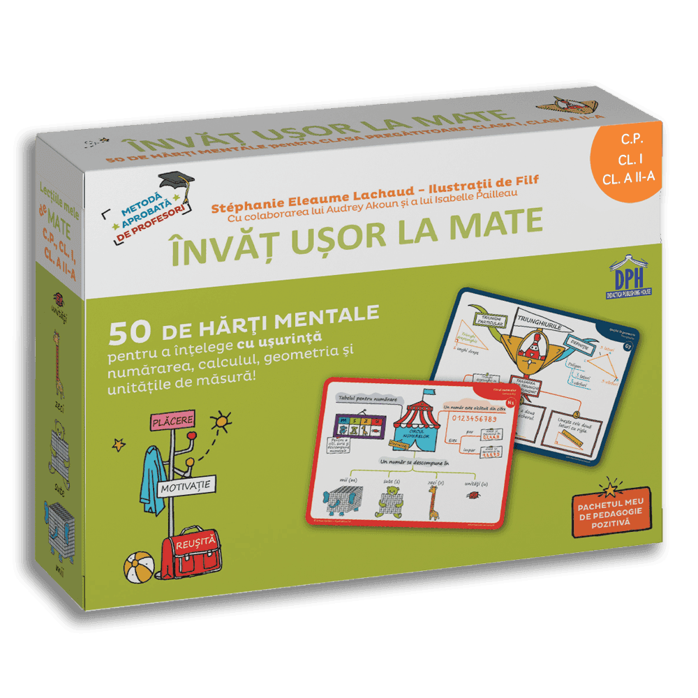 Invat usor la mate: 50 de harti mentale - Volumul I - CP, Cls. I, a II-a, DPH, 6-7 ani + [1]