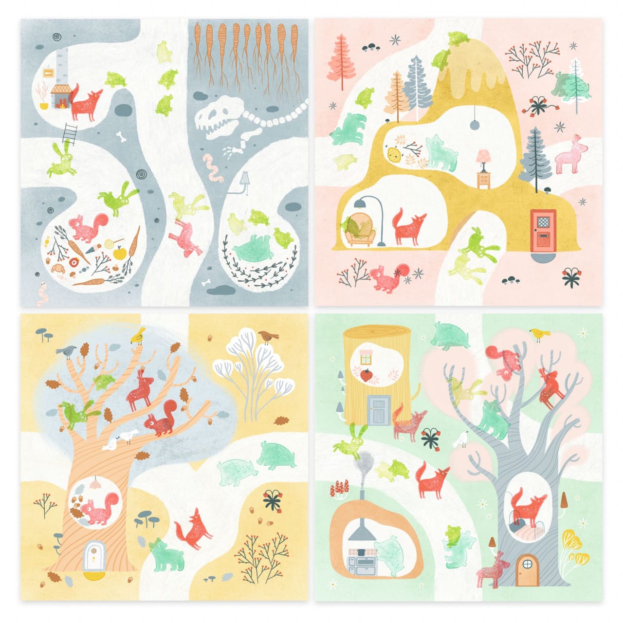 Joc creativ cu stampile Djeco, Animale din padure, 3 - 6 ani [2]