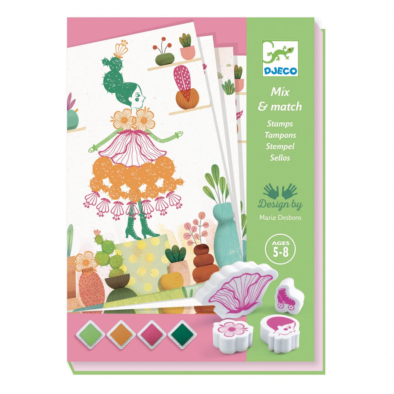Joc creativ cu stampile Fete flori, Djeco [1]