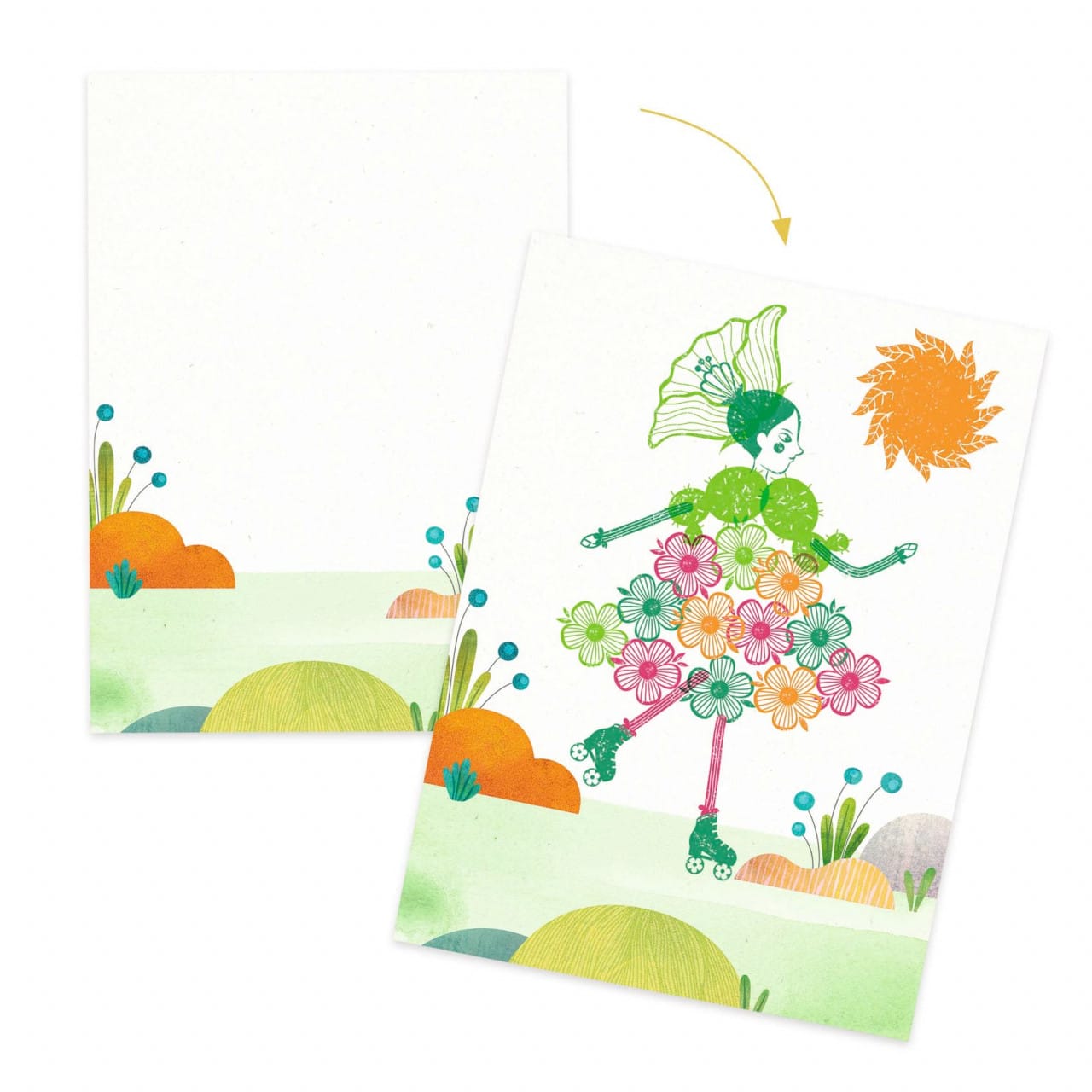 Joc creativ cu stampile Fete flori, Djeco [2]