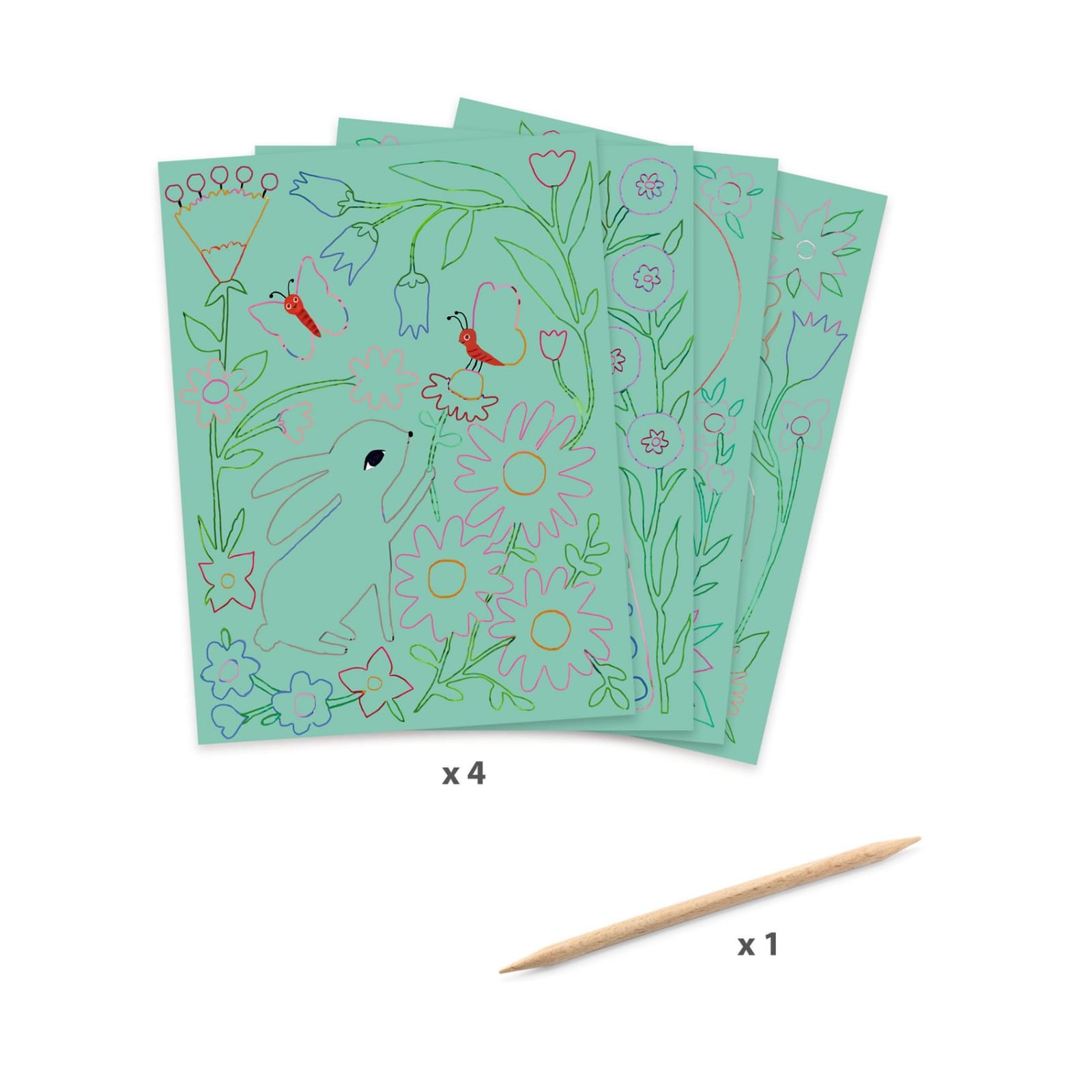 Joc creativ de razuit Animale din gradina, Djeco, 6-7 ani + [2]