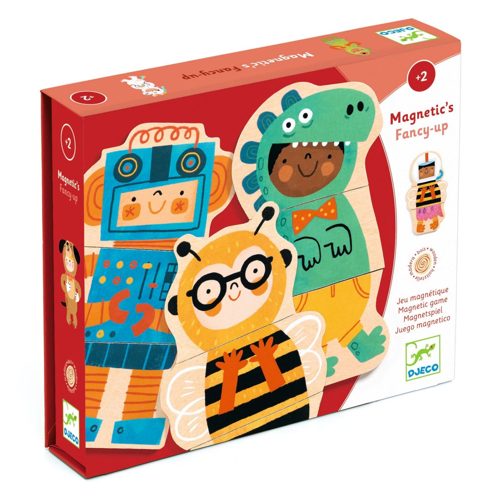 Jucarii educative 2 - 3 ani - Joc cu magneti Djeco Animale costumate, 0-1 ani +