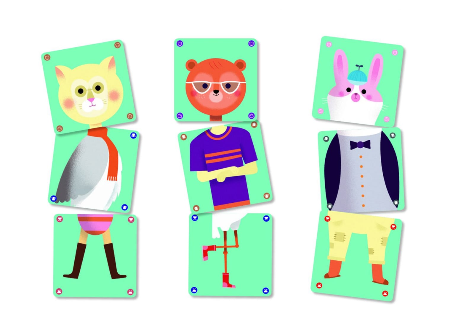 Joc de carti Djeco Animomix, 2-3 ani + [2]