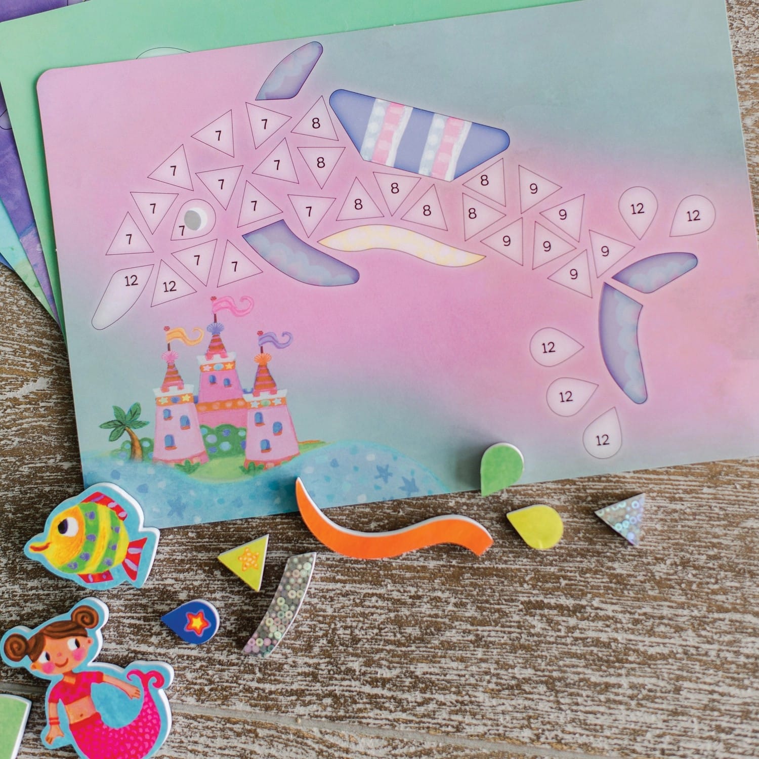Mozaic magnetic, Insula sirenelor - Sparkle mosaics, Mermaid Island, Peaceable Kingdom, +3 ani [5]