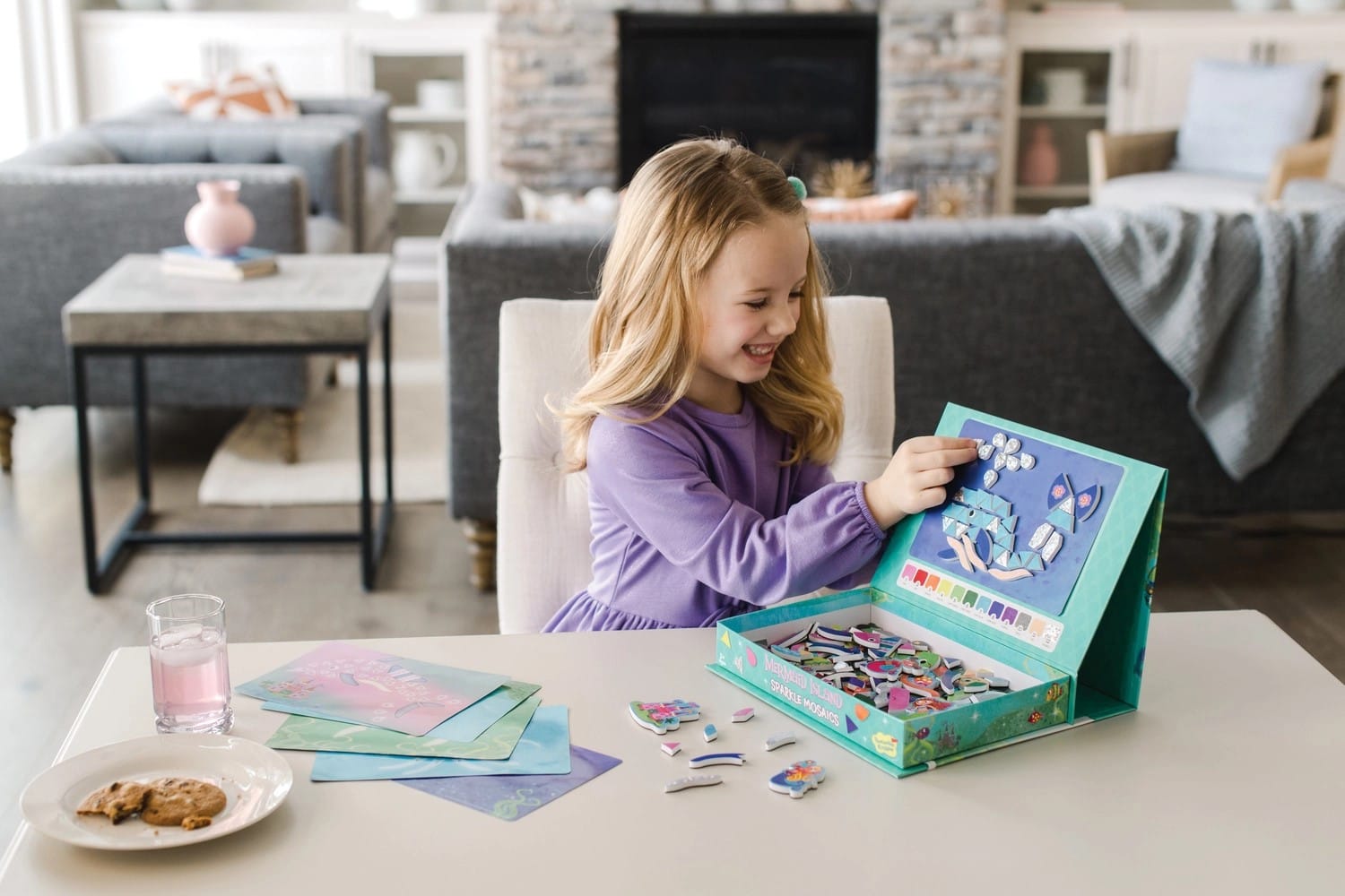 Mozaic magnetic, Insula sirenelor - Sparkle mosaics, Mermaid Island, Peaceable Kingdom, +3 ani [4]