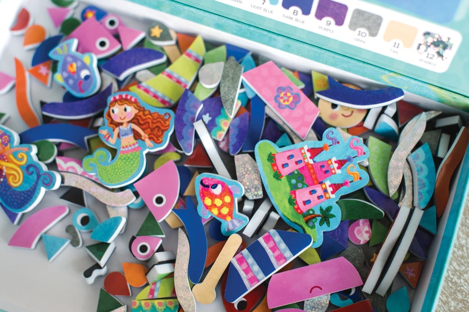 Mozaic magnetic, Insula sirenelor - Sparkle mosaics, Mermaid Island, Peaceable Kingdom, +3 ani [3]