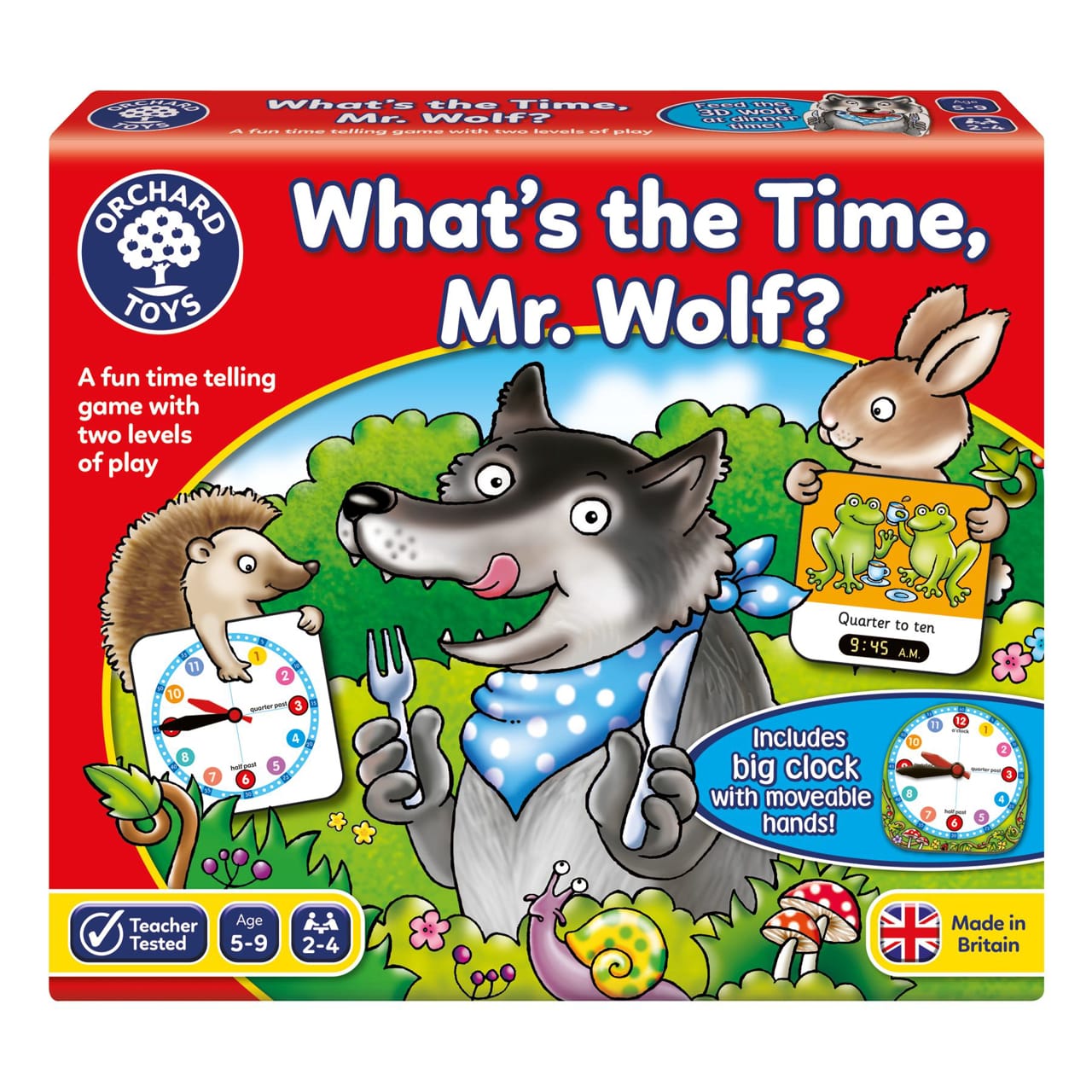 Jocuri de societate - Joc de societate Cat Este Ceasul Domnule Lup WHAT'S THE TIME MR WOLF, Orchard Toys, 4-5 ani +