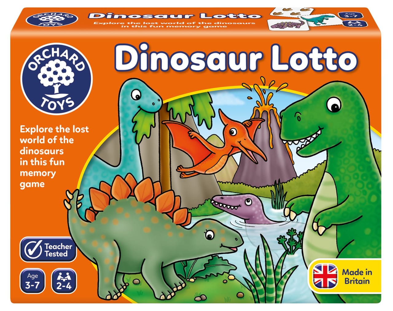 Dinozauri - Joc educativ Dinozaur DINOSAUR LOTTO, Orchard Toys, 2-3 ani +