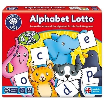 Jocuri invatat limba engleza - Joc educativ loto in limba engleza Alfabetul ALPHABET LOTTO, Orchard Toys, 2-3 ani +