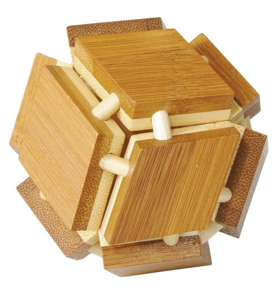 Puzzle din lemn - Joc logic IQ din lemn bambus 3D Magic box, Fridolin, 8-9 ani +