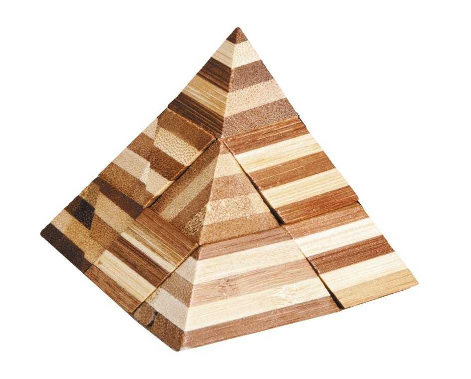 Joc logic IQ din lemn bambus 3D Pyramid, Fridolin, 8-9 ani + [1]