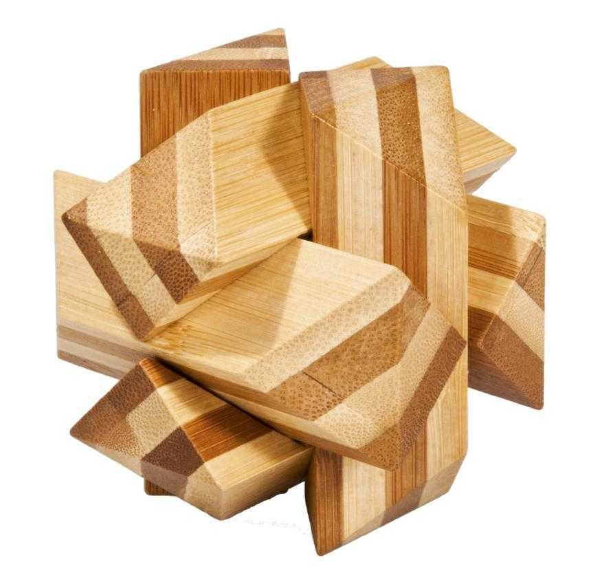 Joc logic IQ din lemn bambus Angular Knot, Fridolin, 8-9 ani + [1]
