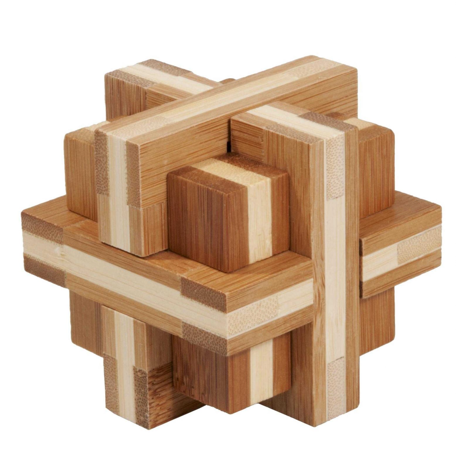 Puzzle din lemn - Joc logic IQ din lemn bambus Double cross, Fridolin, 8-9 ani +