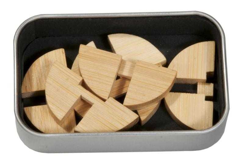 Joc logic IQ din lemn bambus in cutie metalica-3, Fridolin, 8-9 ani + [3]
