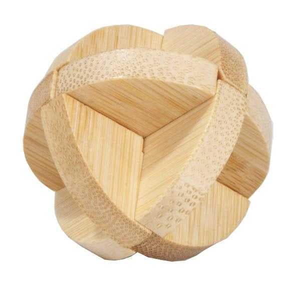 Puzzle din lemn - Joc logic IQ din lemn bambus in cutie metalica-3, Fridolin, 8-9 ani +