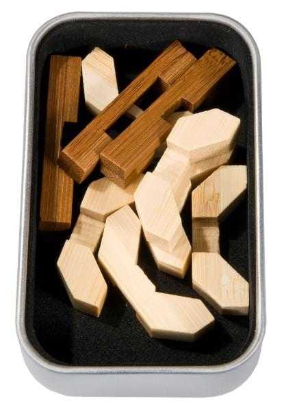 Joc logic IQ din lemn bambus in cutie metalica Crystal, Fridolin, 8-9 ani + [3]