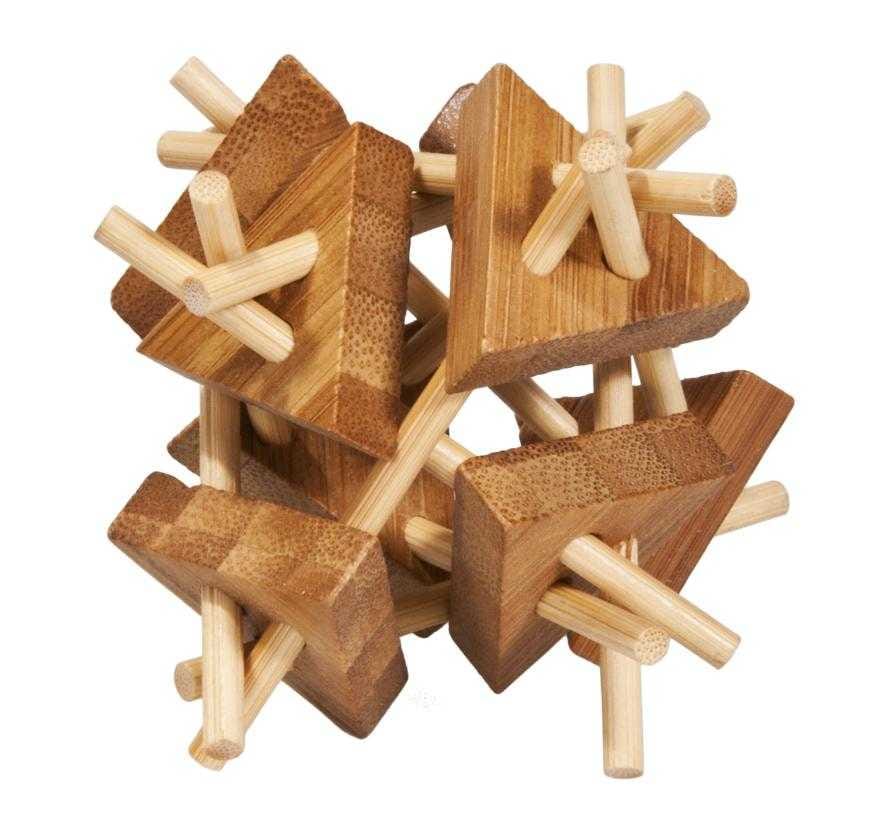 Puzzle din lemn - Joc logic IQ din lemn bambus Sticks&triangles, Fridolin, 8-9 ani +