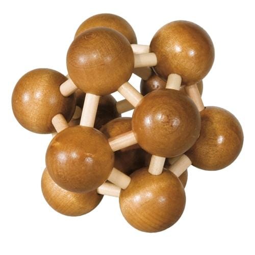 Puzzle din lemn - Joc logic IQ din lemn de bambus Atom 3D, Fridolin, 8-9 ani +