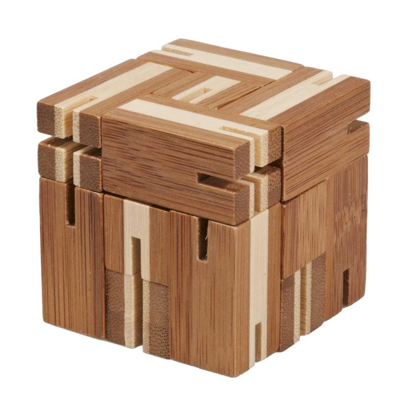 Joc logic puzzle 3D din bambus Flexi-cub, Fridolin, 8-9 ani + [1]