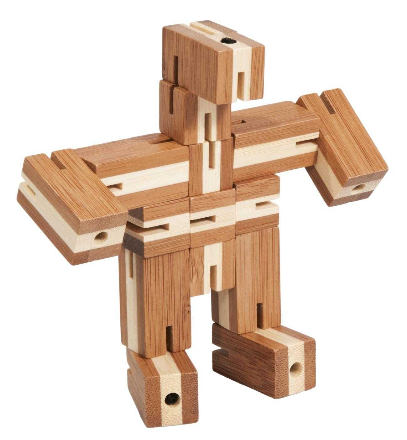 Joc logic puzzle 3D din bambus Flexi-cub, Fridolin, 8-9 ani + [2]