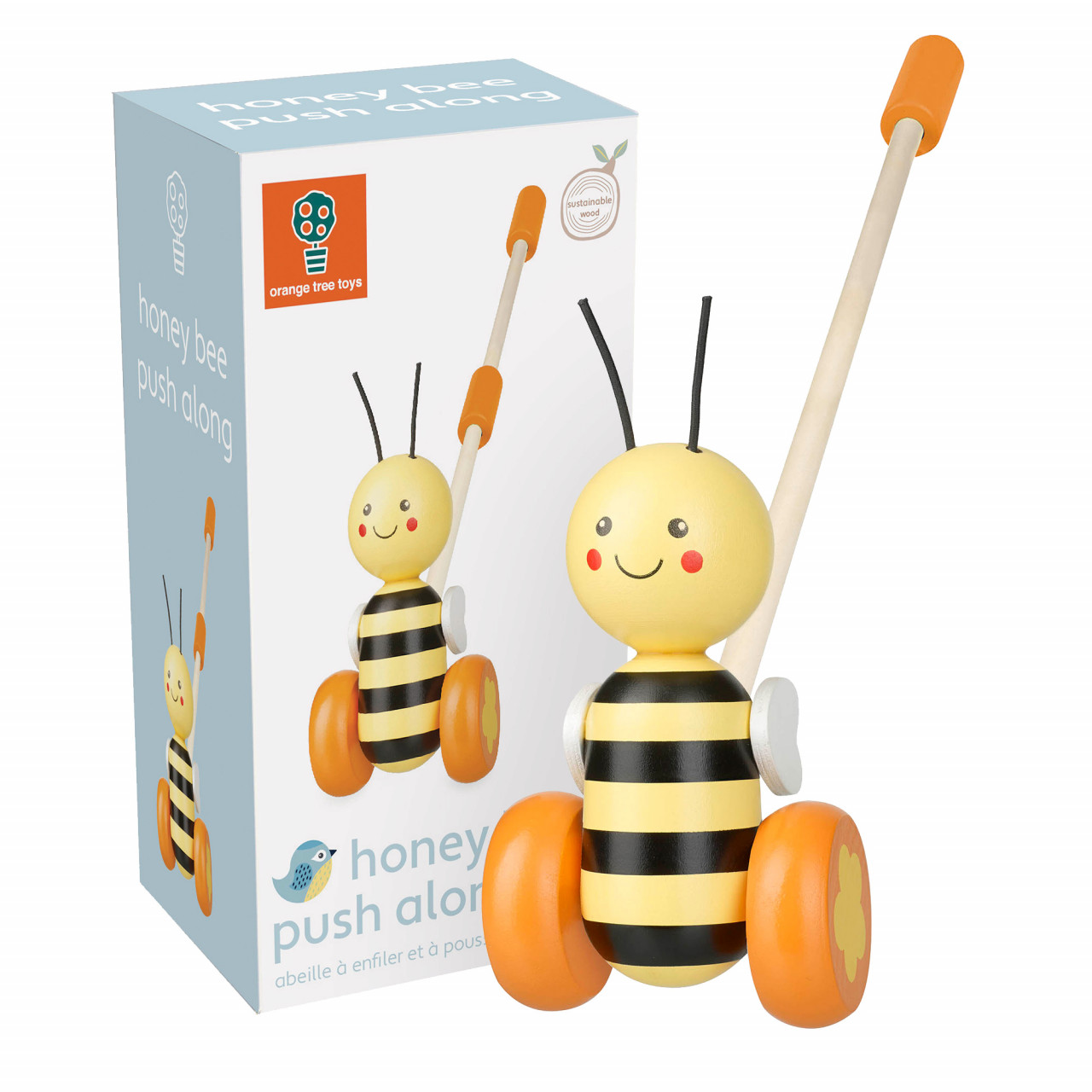 Jucarie de impins albinuta, Orange Tree Toys, 12 luni+ [2]