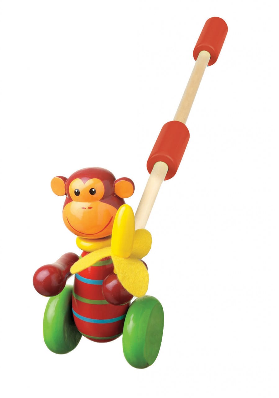 Jucarii diverse - Jucarie de impins maimutica, Orange Tree Toys