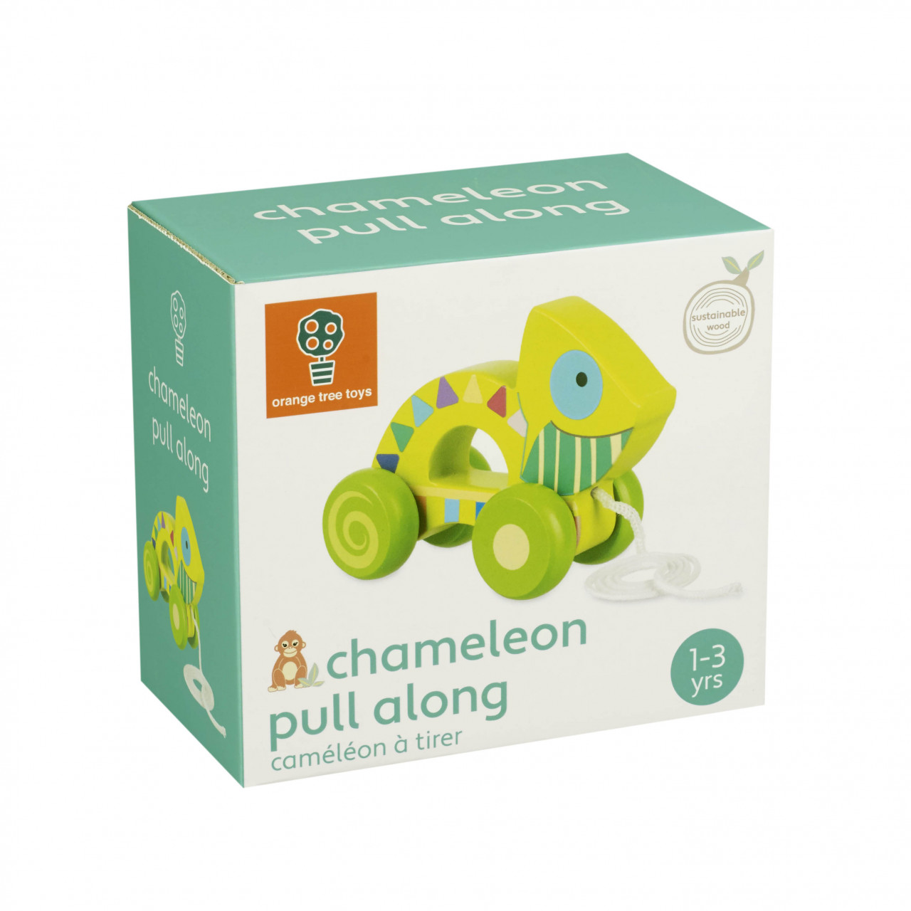 Jucarii diverse - Jucarie de tras cameleon, Orange Tree Toys, 1 - 3 ani